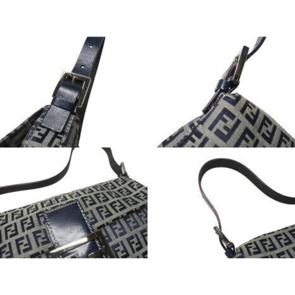 Fendi Zucchino Maa Bucket one shoulder bag Navy Blue - Picture 4 of 7